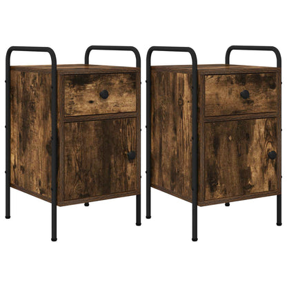 Bedside Cabinet 2 pcs Smoked Oak 35 x 36.5 x 61 cm