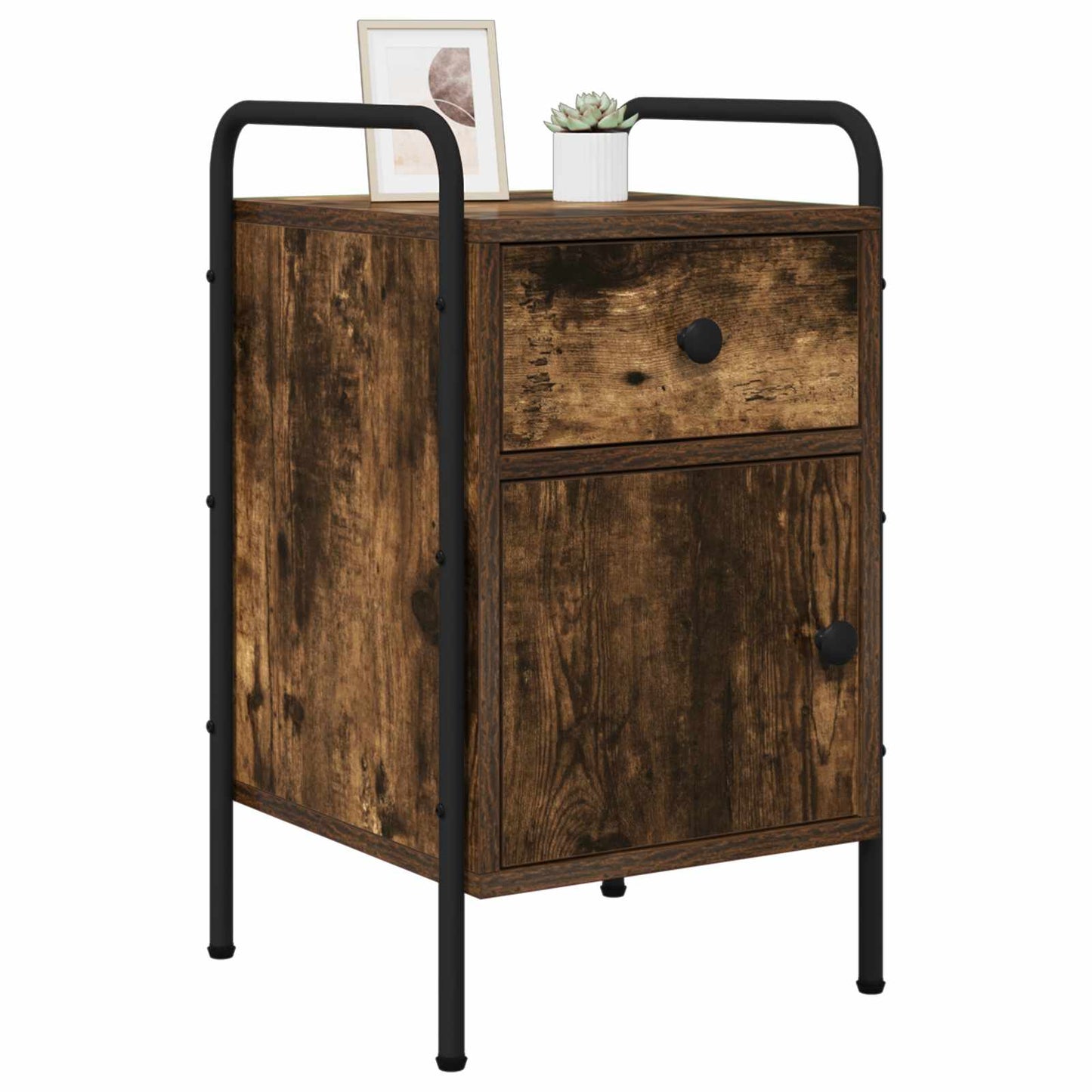 Bedside Cabinet 2 pcs Smoked Oak 35 x 36.5 x 61 cm