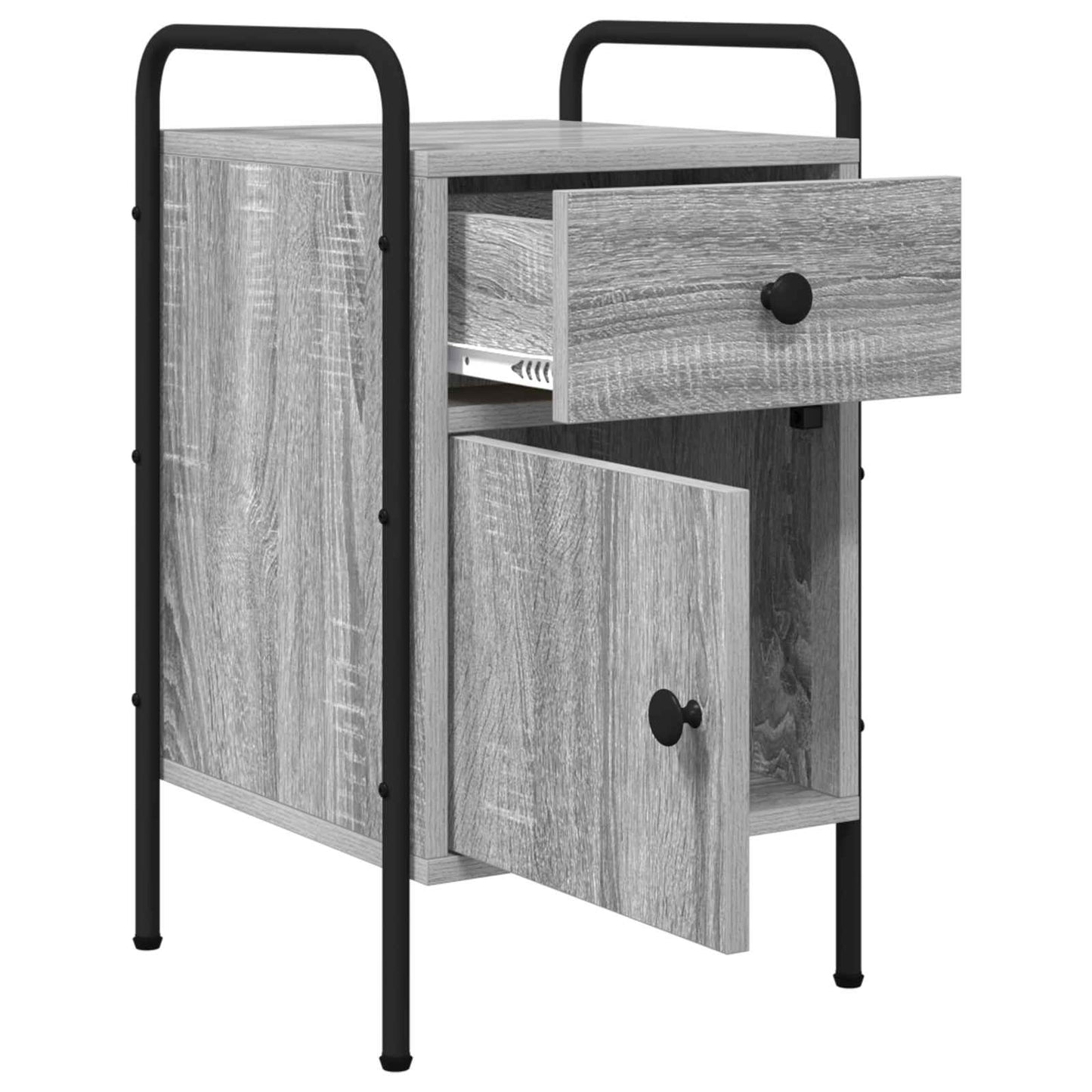 Bedside Cabinet Grey Sonoma 35 x 36.5 x 61 cm Engineered Wood