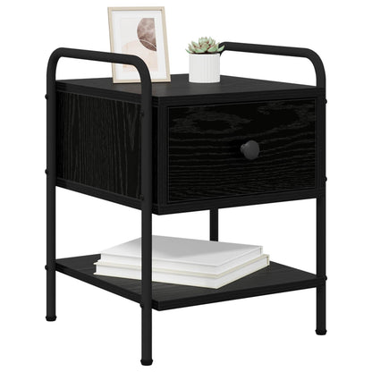Bedside Cabinet Black Oak 35 x 36.5 x 47 cm Engineered Wood