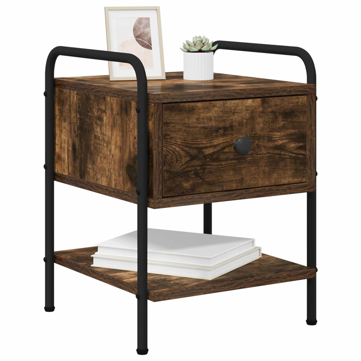 Bedside Cabinet 2 pcs Smoked Oak 35 x 36.5 x 47 cm