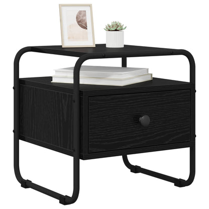 Bedside Cabinet Black Oak 40 x 39.5 x 40 cm Engineered Wood
