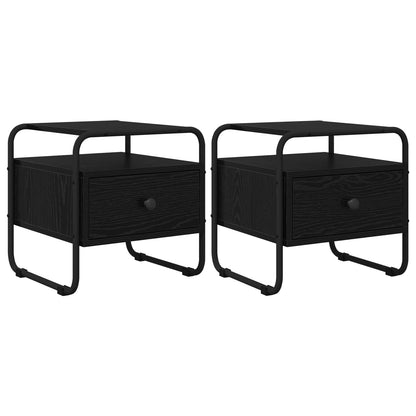 Bedside Cabinet 2 pcs Black Oak 40 x 39.5 x 40 cm