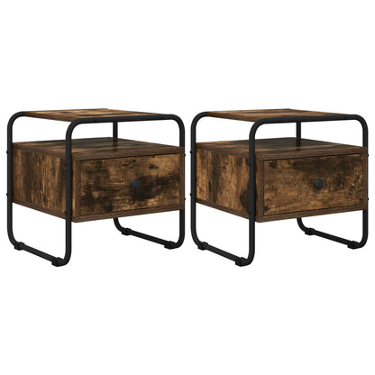 Bedside Cabinet 2 pcs Smoked Oak 40 x 39.5 x 40 cm