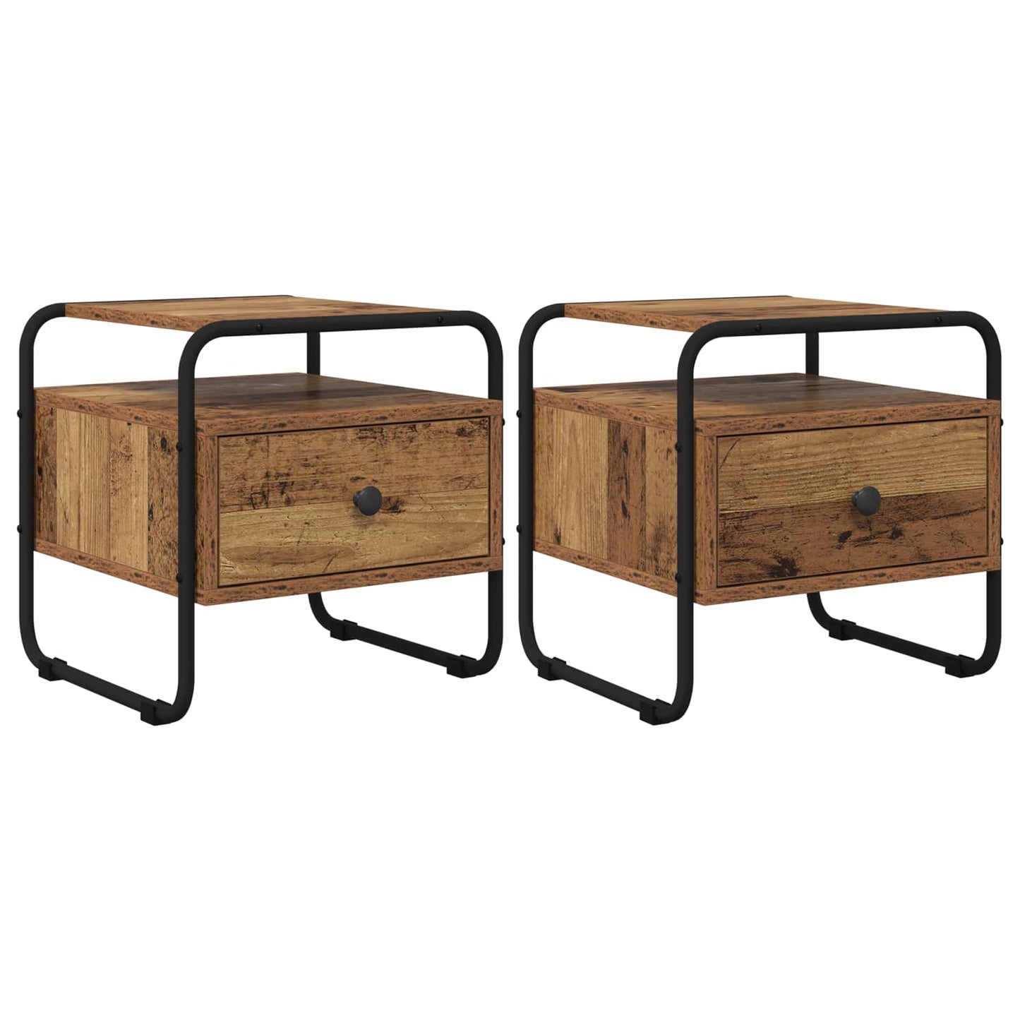 Bedside Cabinet 2 pcs Old Wood 40 x 39.5 x 40 cm