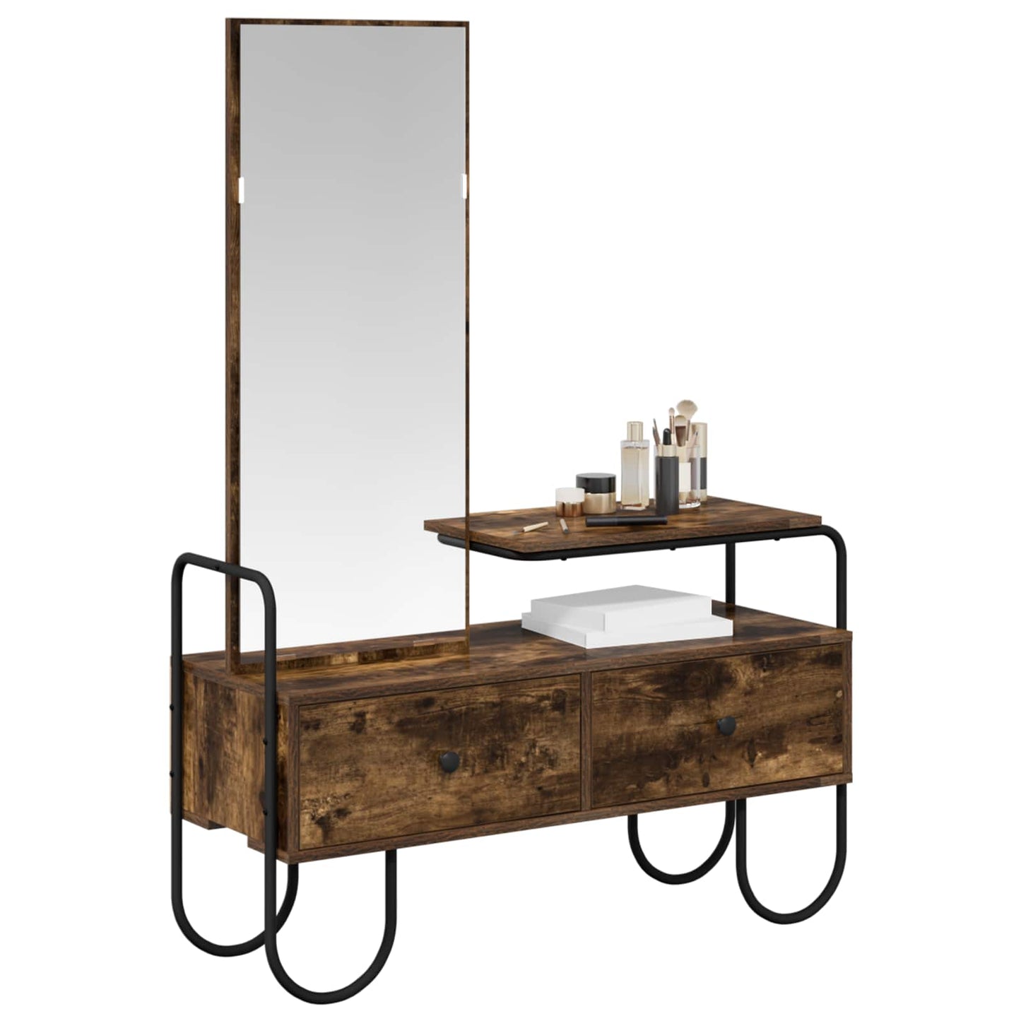 Dressing Table Smoked Oak 100 x 36.5 x 136 cm Engineered Wood