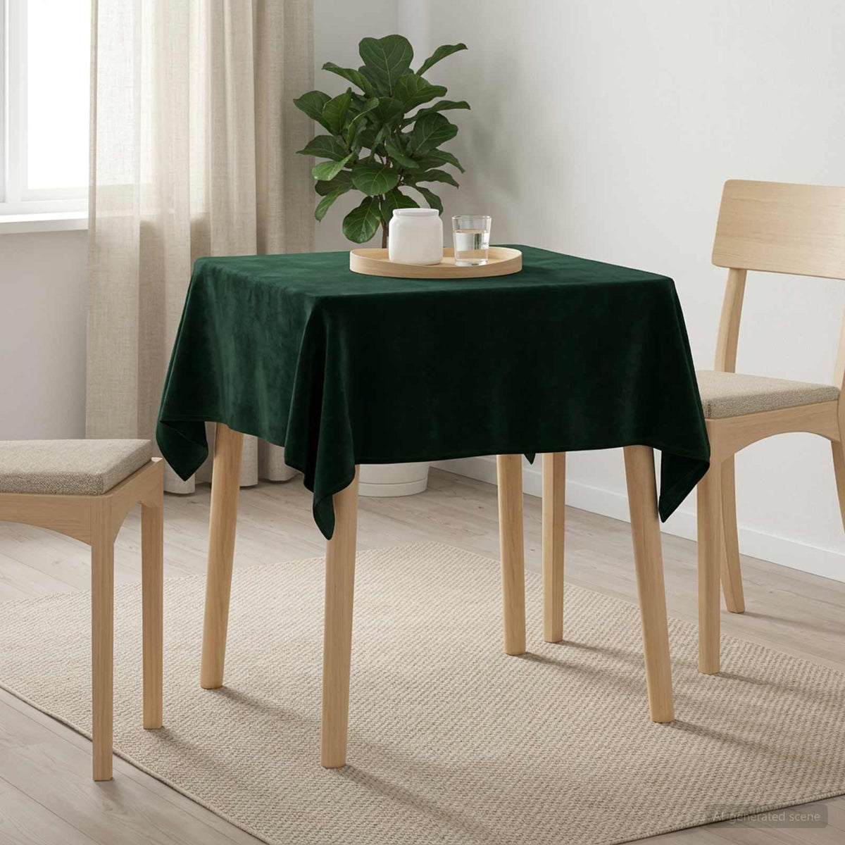 Table Cloth 5 pcs Square Dark Green 110 x 110 cm Polyester