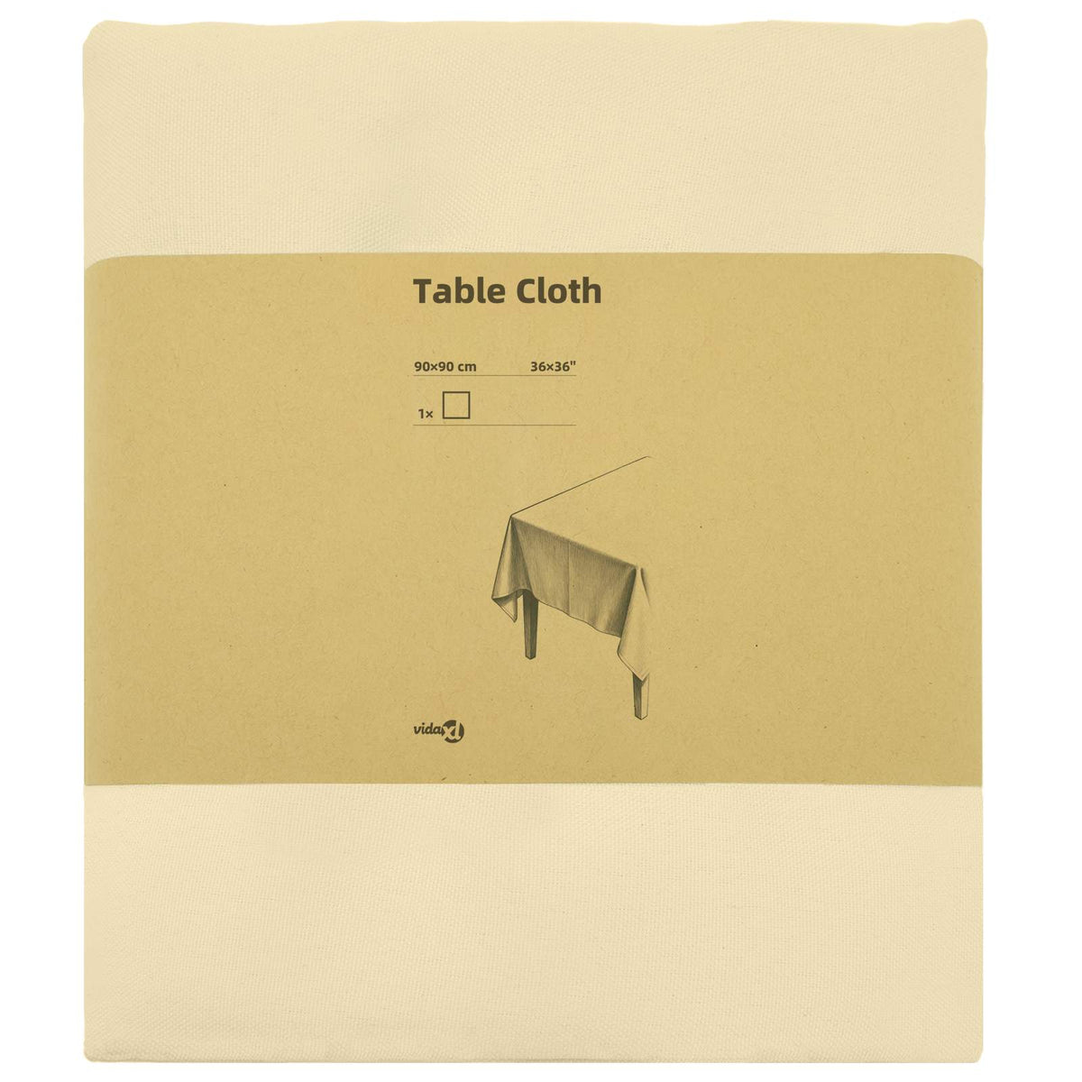Table Cloth Square Cream White 90 x 90 cm Polyester
