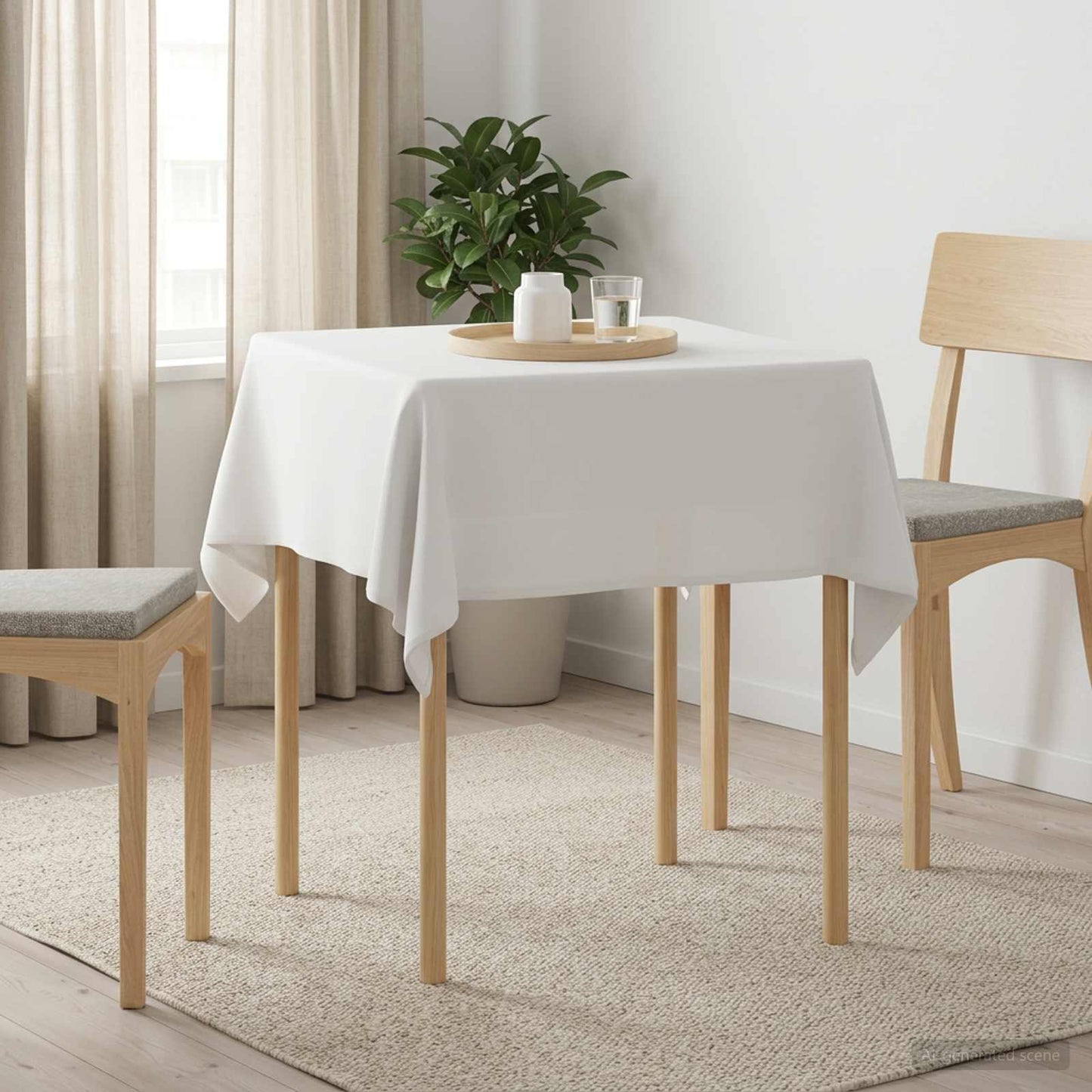 Table Cloth 5 pcs Square White 110 x 110 cm Polyester