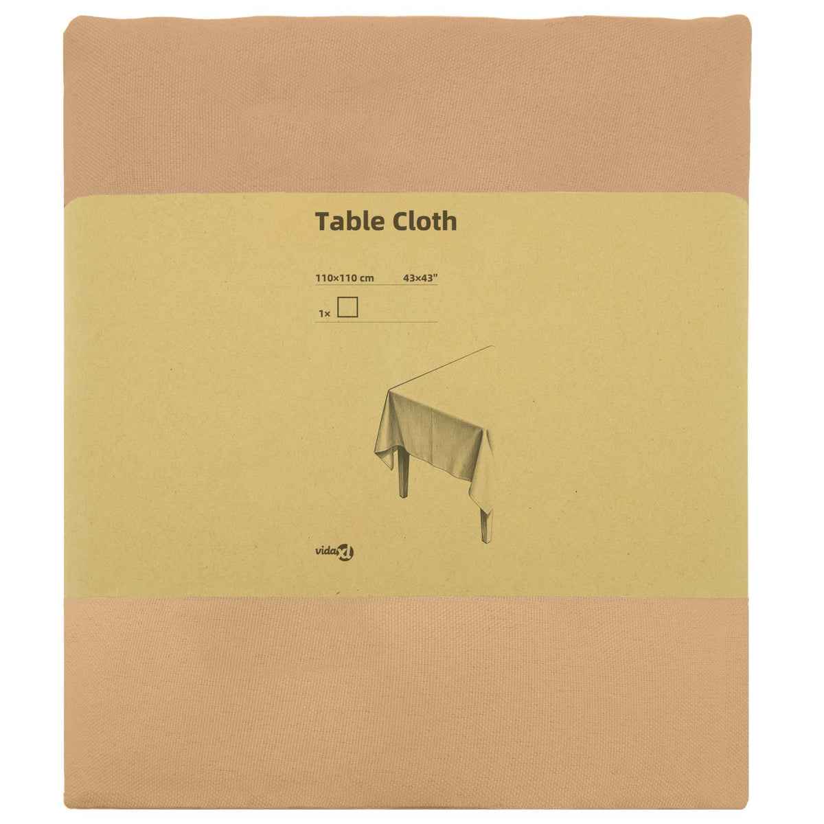 Table Cloth Square Beige 110 x 110 cm Polyester