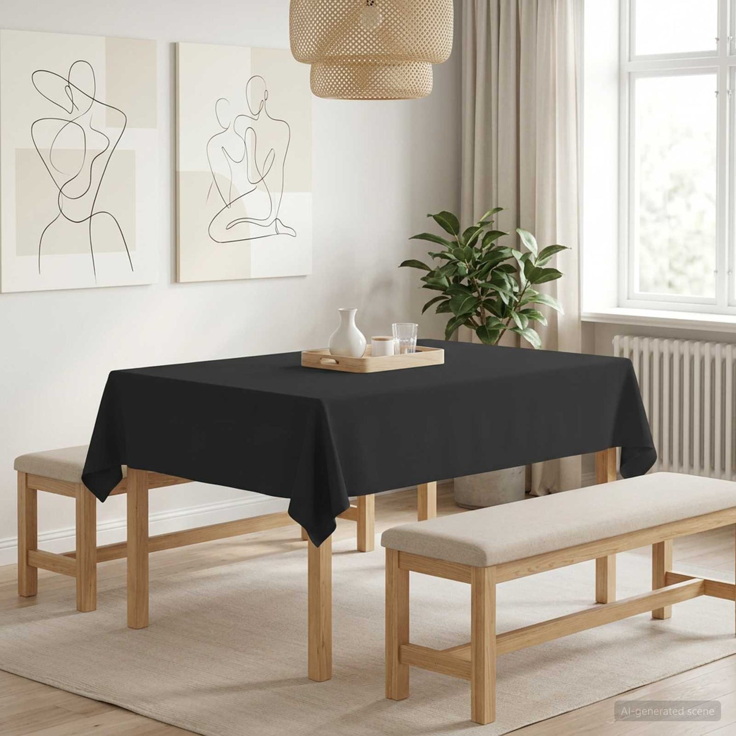 Table Cloth 5 pcs Rectangular Dark Grey 110 x 140 cm Polyester