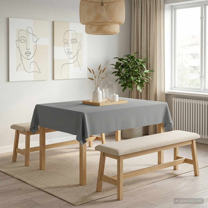 Table Cloth Rectangular Light Grey 110 x 140 cm Polyester