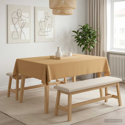 Table Cloth 5 pcs Rectangular Beige 140 x 160 cm Polyester