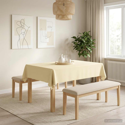 Table Cloth 5 pcs Cream White 140 x 160 cm Polyester