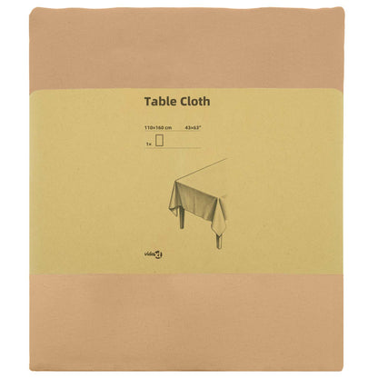 Table Cloth Rectangular Beige 110 x 160 cm Polyester