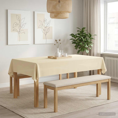 Table Cloth 5 pcs Cream White 140 x 260 cm Polyester