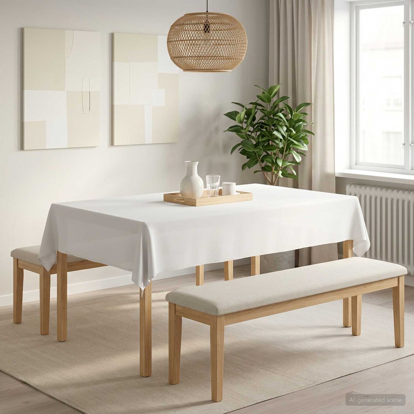 Table Cloth 5 pcs Rectangular White 140 x 200 cm Polyester