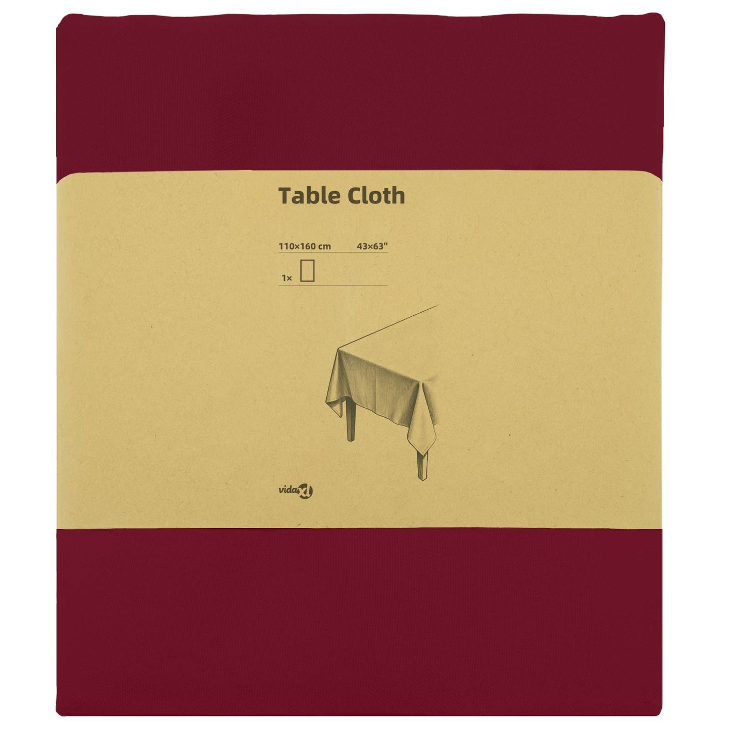 Table Cloth Rectangular Wine Red 110 x 160 cm Polyester