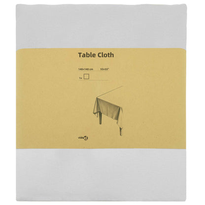 Table Cloth Square White 140 x 140 cm Polyester