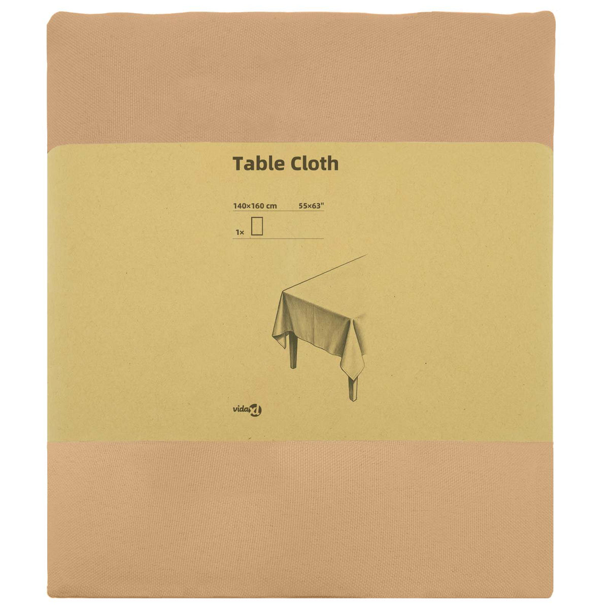 Table Cloth Rectangular Beige 140 x 160 cm Polyester