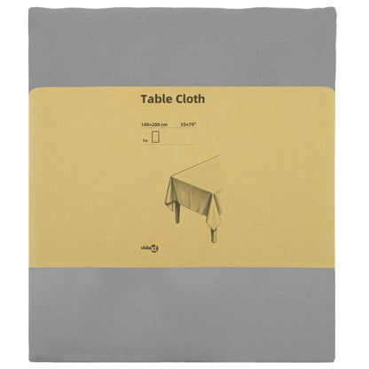 Table Cloth Rectangular Light Grey 140 x 200 cm Polyester