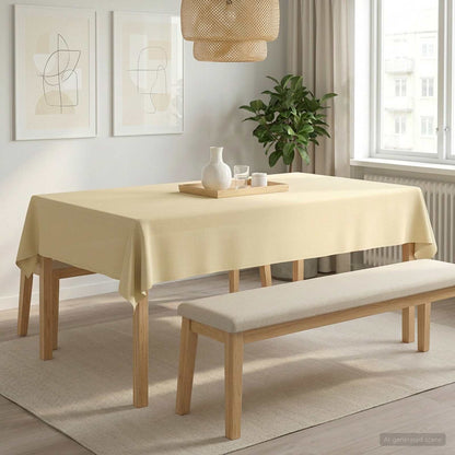 Table Cloth Rectangular Cream White 140 x 200 cm Polyester