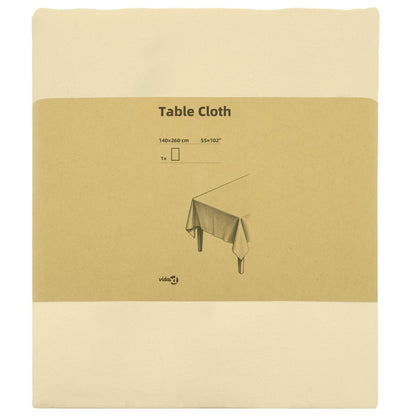 Table Cloth Rectangular Cream White 140 x 260 cm Polyester