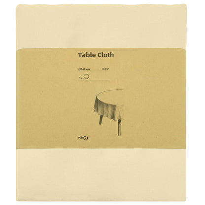 Table Cloth Round Cream White Ø 140 cm Polyester
