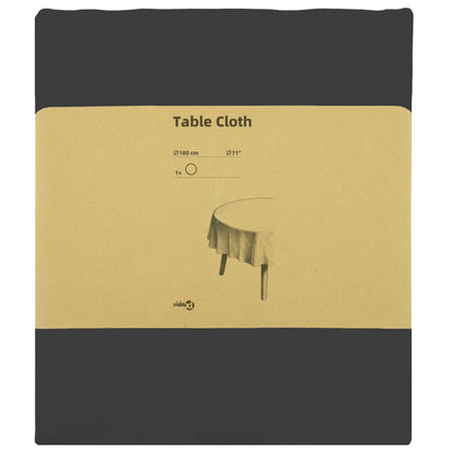 Table Cloth Round Dark Grey Ø 180 cm Polyester