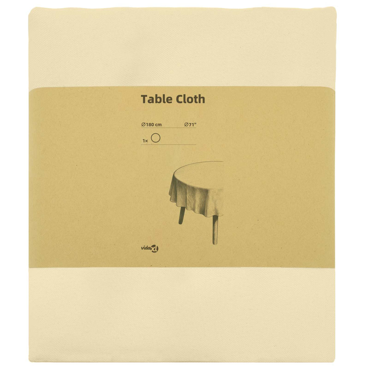 Table Cloth Round Cream White Ø 180 cm Polyester
