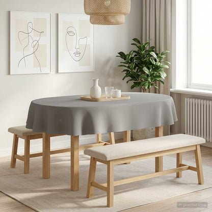 Table Cloth 5 pcs Oval Light Grey 130 x 180 cm Polyester