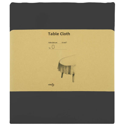 Table Cloth Oval Dark Grey 130 x 220 cm Polyester