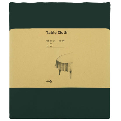 Table Cloth Oval Dark Green 160 x 220 cm Polyester