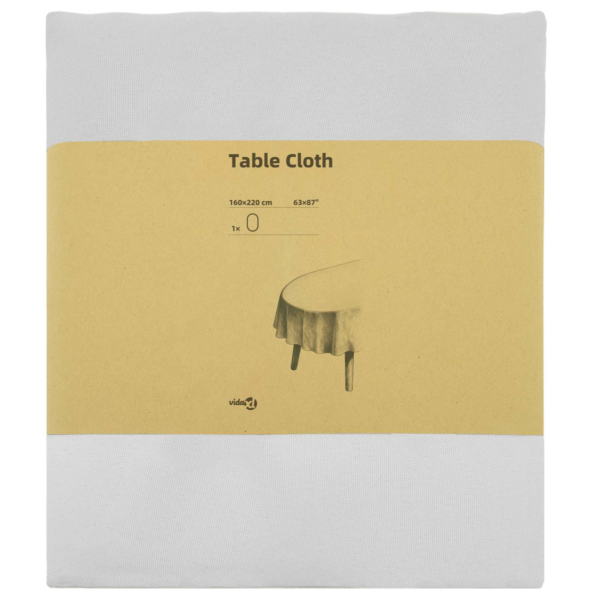Table Cloth Oval White 160 x 220 cm Polyester