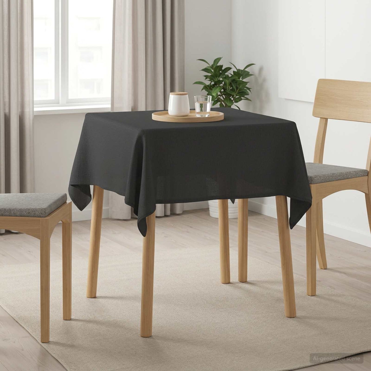 Table Cloth Square Dark Grey 140 x 140 cm