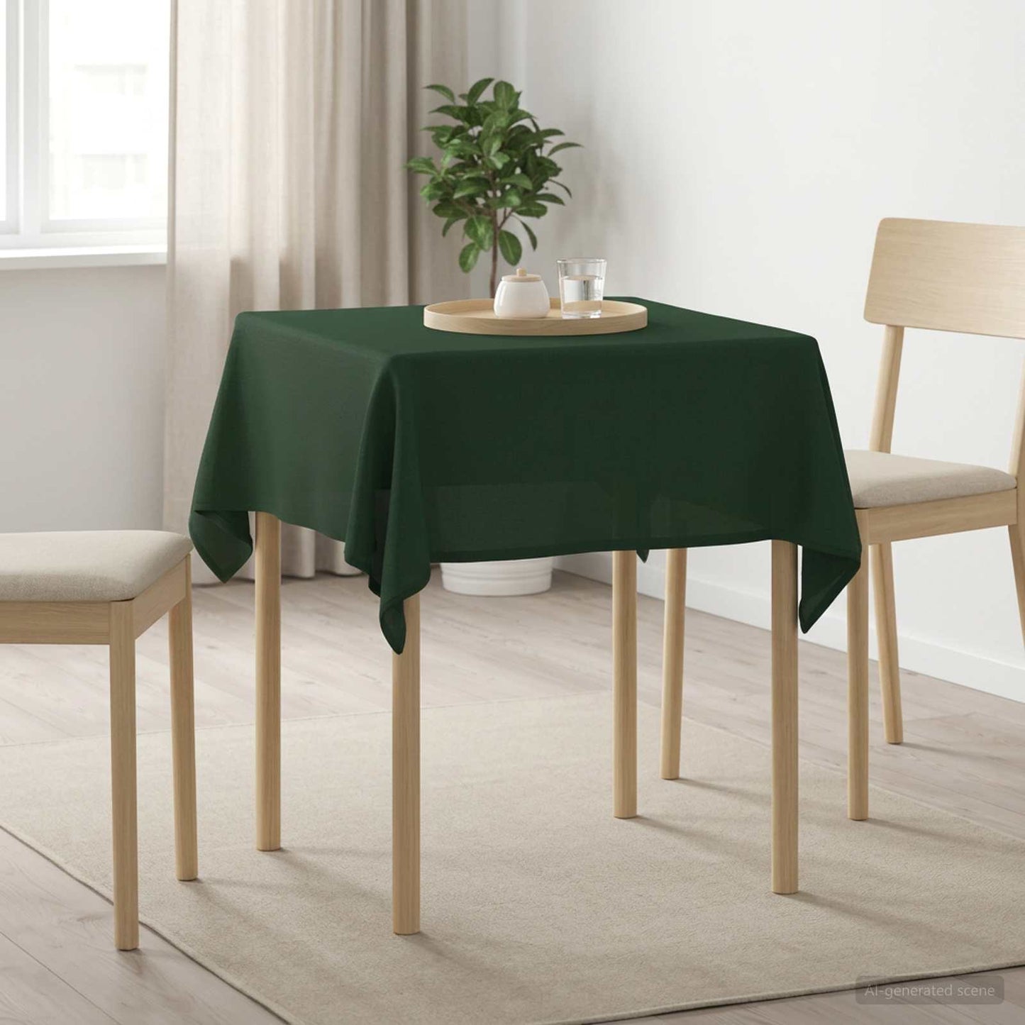 Table Cloth 5 pcs Rectangular Dark Green 140 x 140 cm