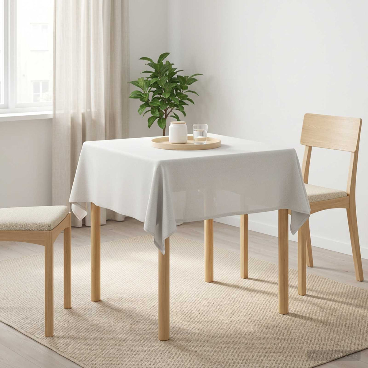 Table Cloth Square White 90 x 90 cm