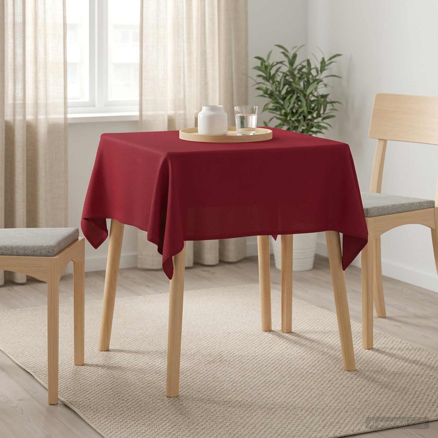 Table Cloth 5 pcs Square Wine Red 110 x 110 cm