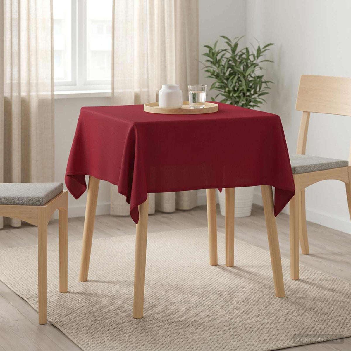 Table Cloth 5 pcs Rectangular Wine Red 140 x 140 cm
