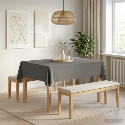 Table Cloth Rectangular Light Grey 140 x 180 cm