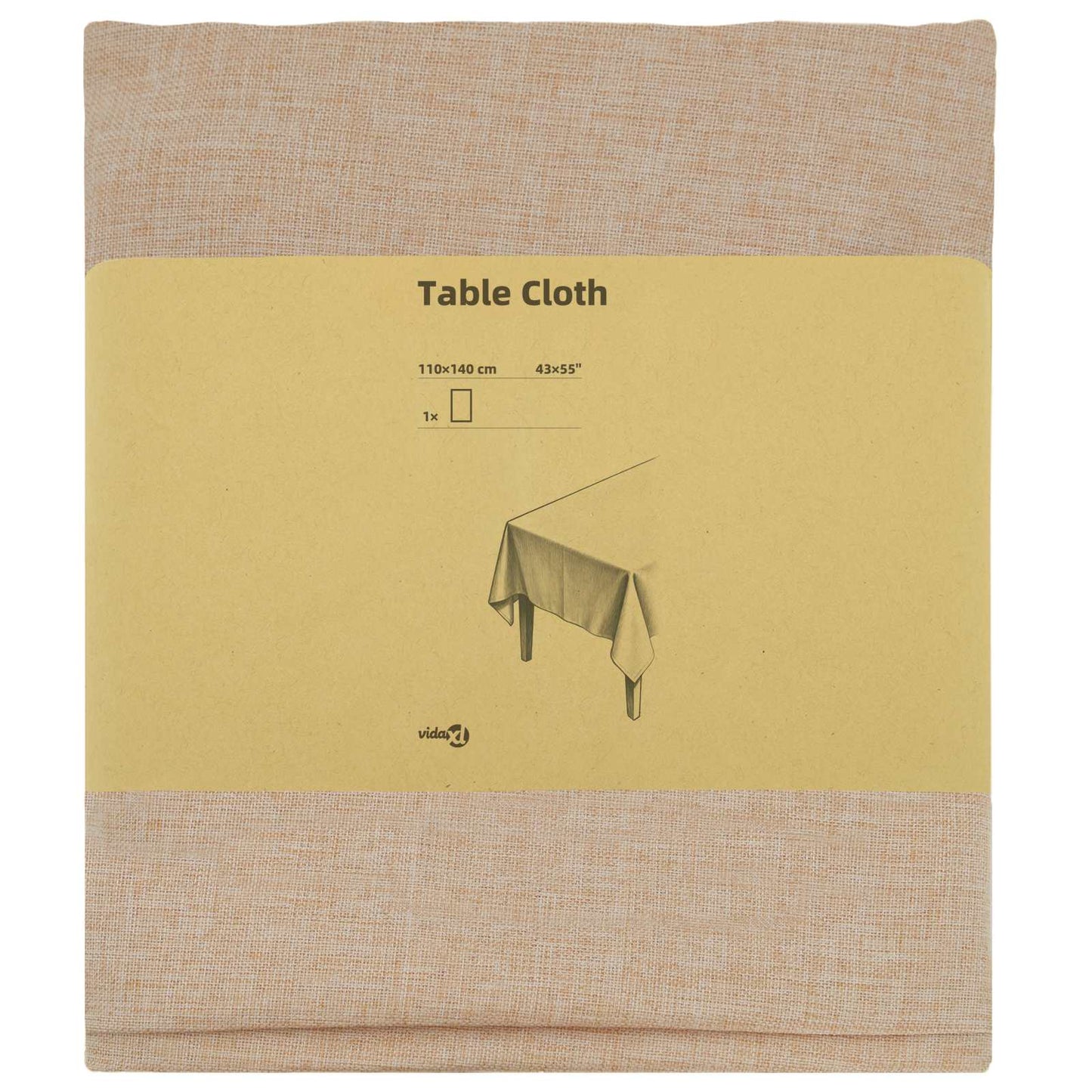 Table Cloth Rectangular Beige 110 x 140 cm
