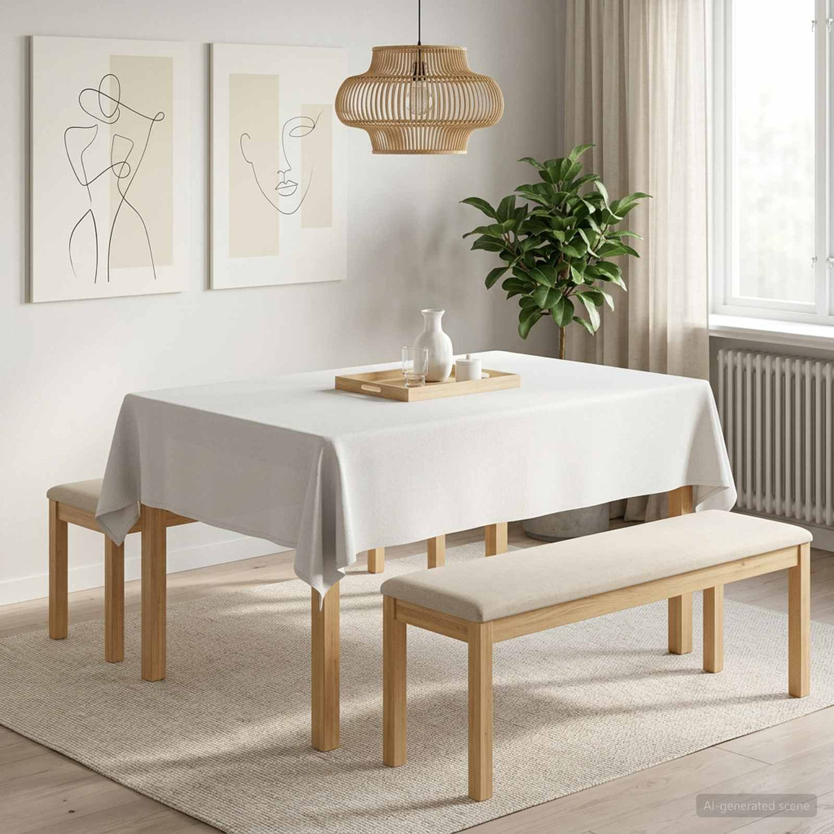 Table Cloth 5 pcs Rectangular White 110 x 140 cm