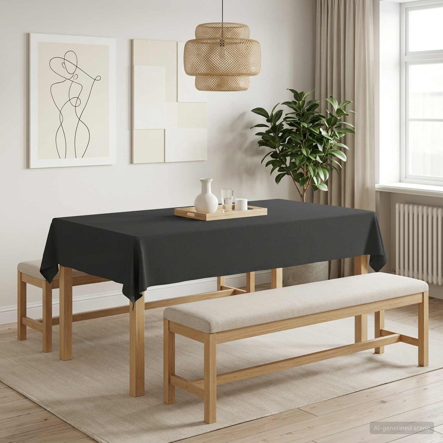 Table Cloth 5 pcs Rectangular Dark Grey 140 x 200 cm