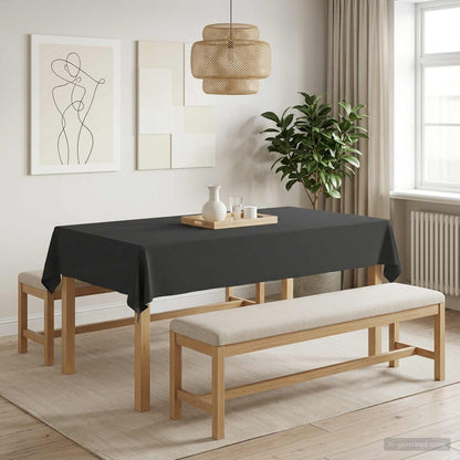 Table Cloth Rectangular Dark Grey 110 x 180 cm