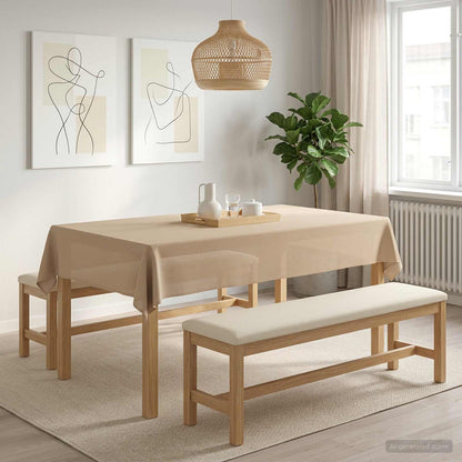 Table Cloth 5 pcs Rectangular Beige 140 x 220 cm
