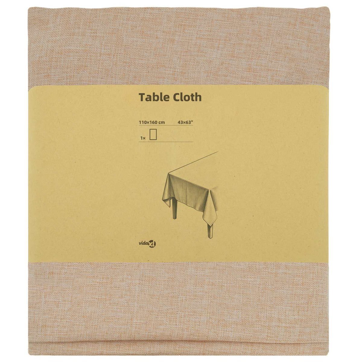 Table Cloth Rectangular Beige 110 x 160 cm