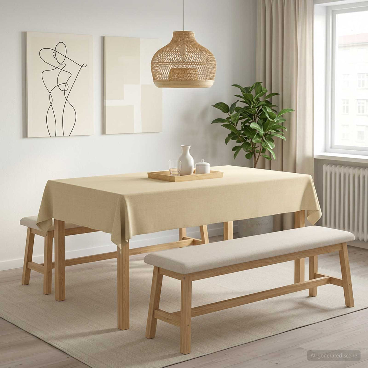 Table Cloth 5 pcs Rectangular Cream White 110 x 160 cm