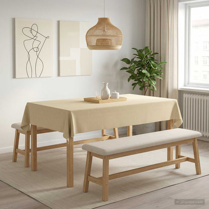 Table Cloth Rectangular Cream White 140 x 200 cm