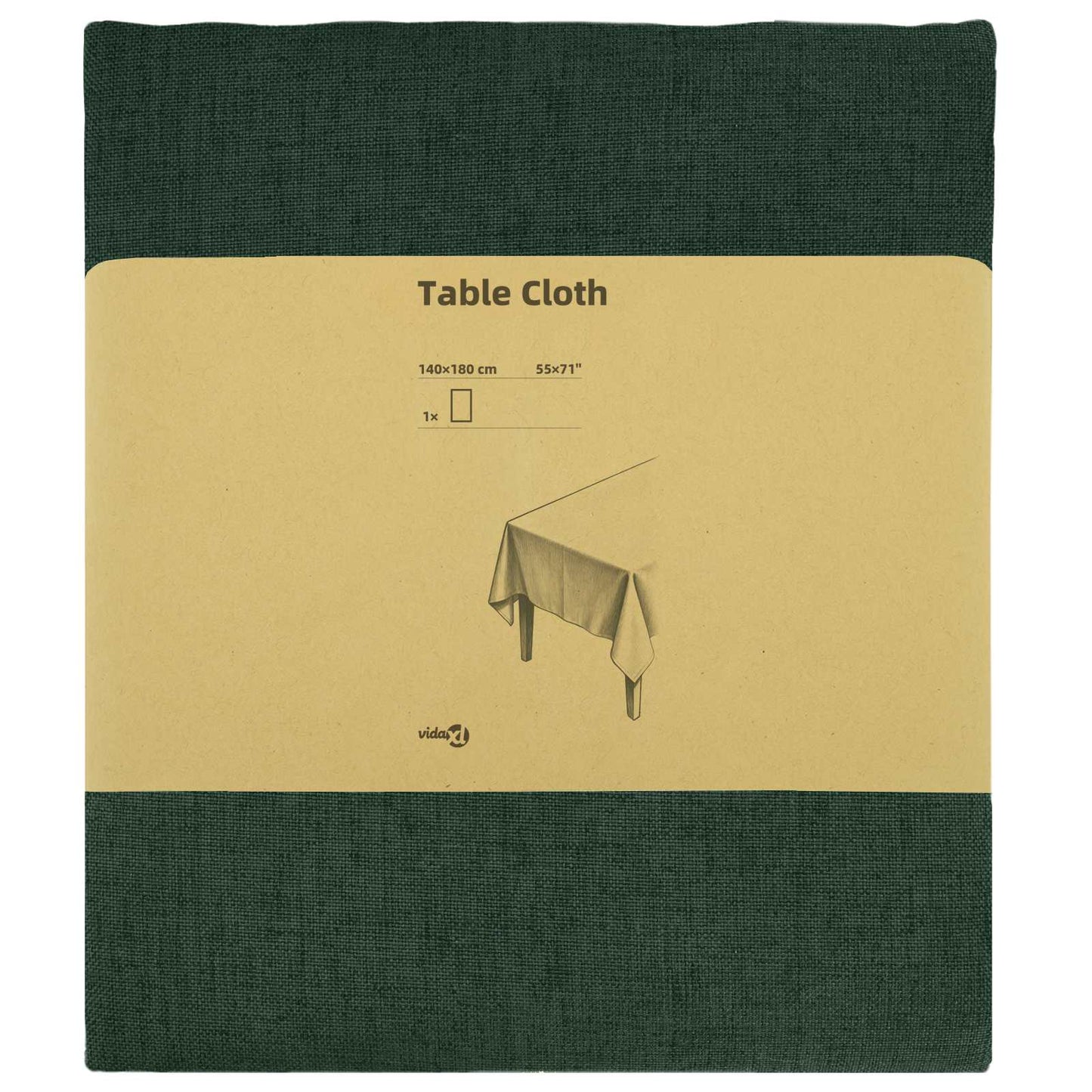 Table Cloth Rectangular Dark Green 140 x 180 cm