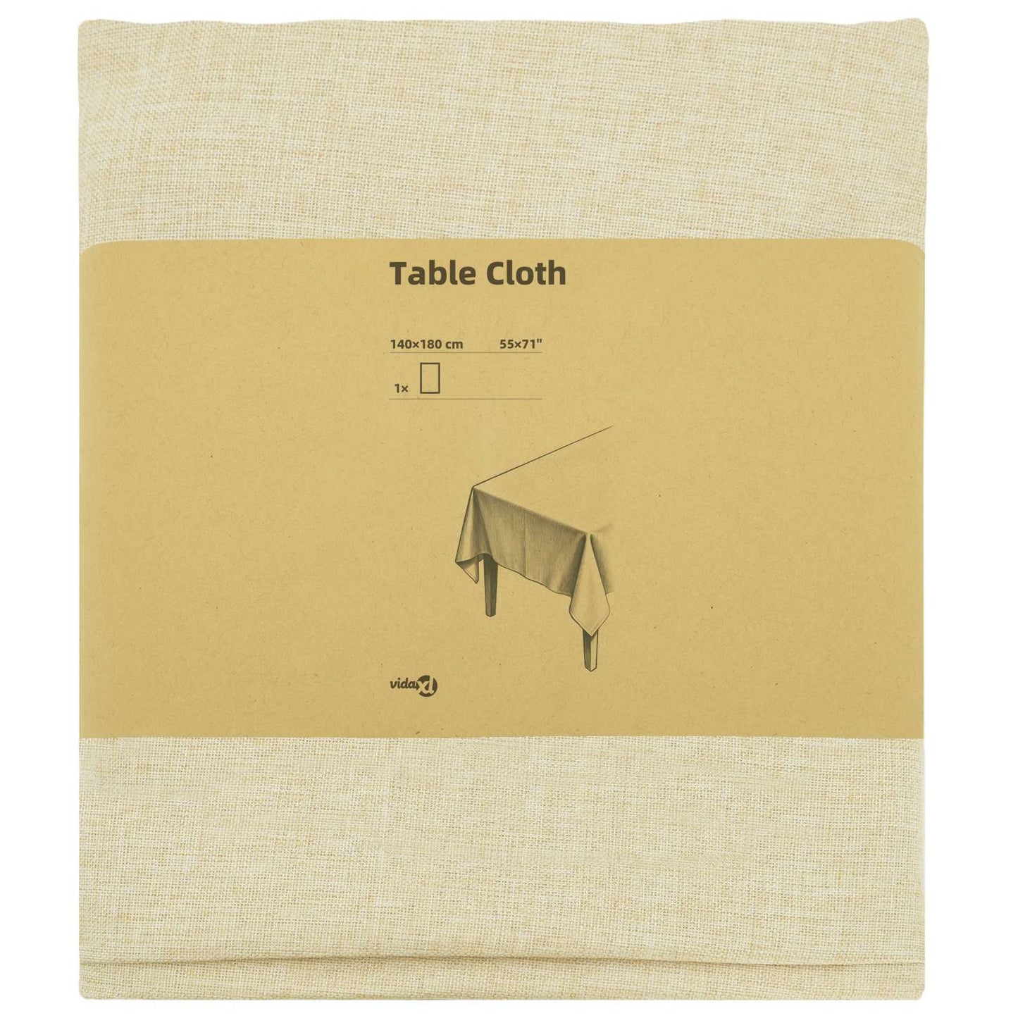 Table Cloth Rectangular Cream White 140 x 180 cm